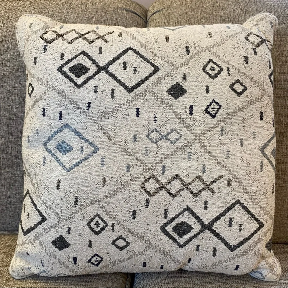 Throw Pillows Neutral Set Two Geometric Modern Tribal Woven Design